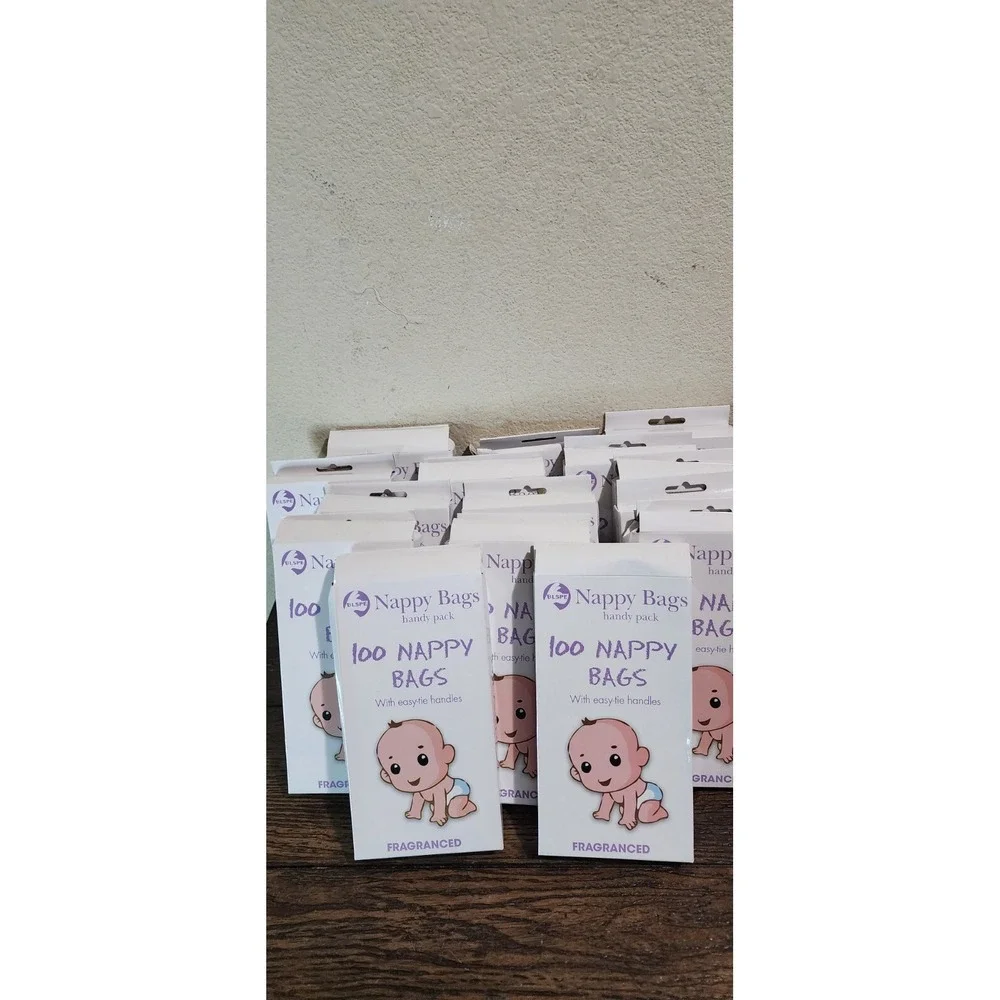 1500 Disposable Tie Handle Nappy Bags Fragranced Scented Baby Changing 15 x 100